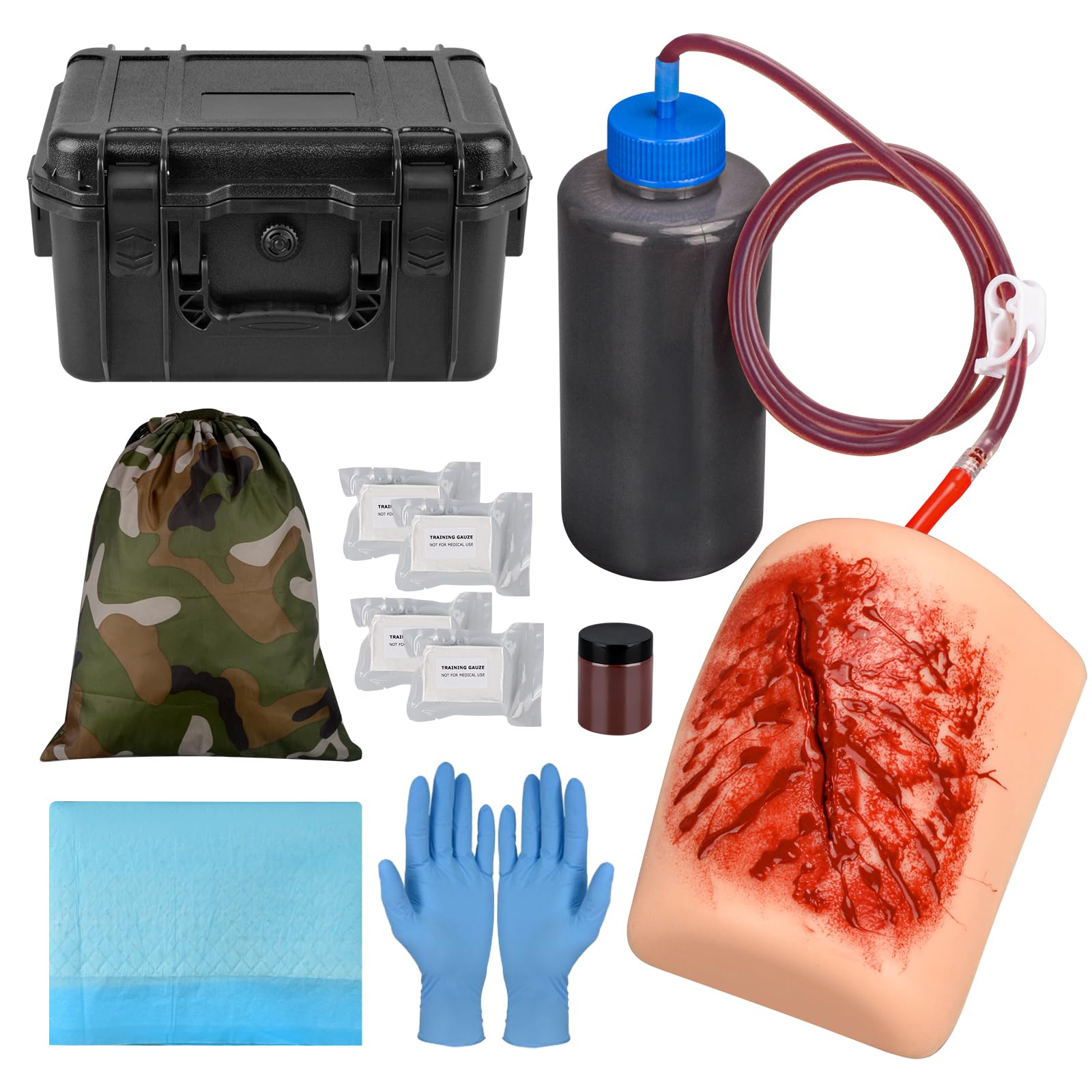 Kit per Addestramento di Medicazione per Ferite e Laccio Emostatico, Addestramento per Laccio Emostatico per il Controllo Dell'emorragia - Scatola Tattica