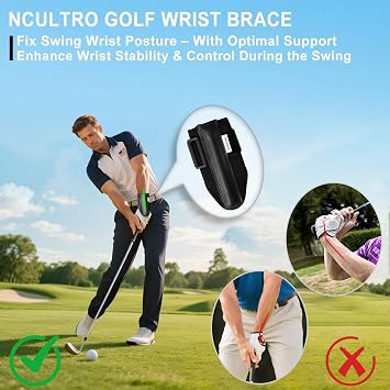 Golf Wrist Brace, Golf Wrist Training Aid - Adjustable Wrist Trainer | Swing Training Aid with Internal Medical-Grade Splint for Left/Right Handed, Golf Wrist Hinge Trainer for Injury Recovery