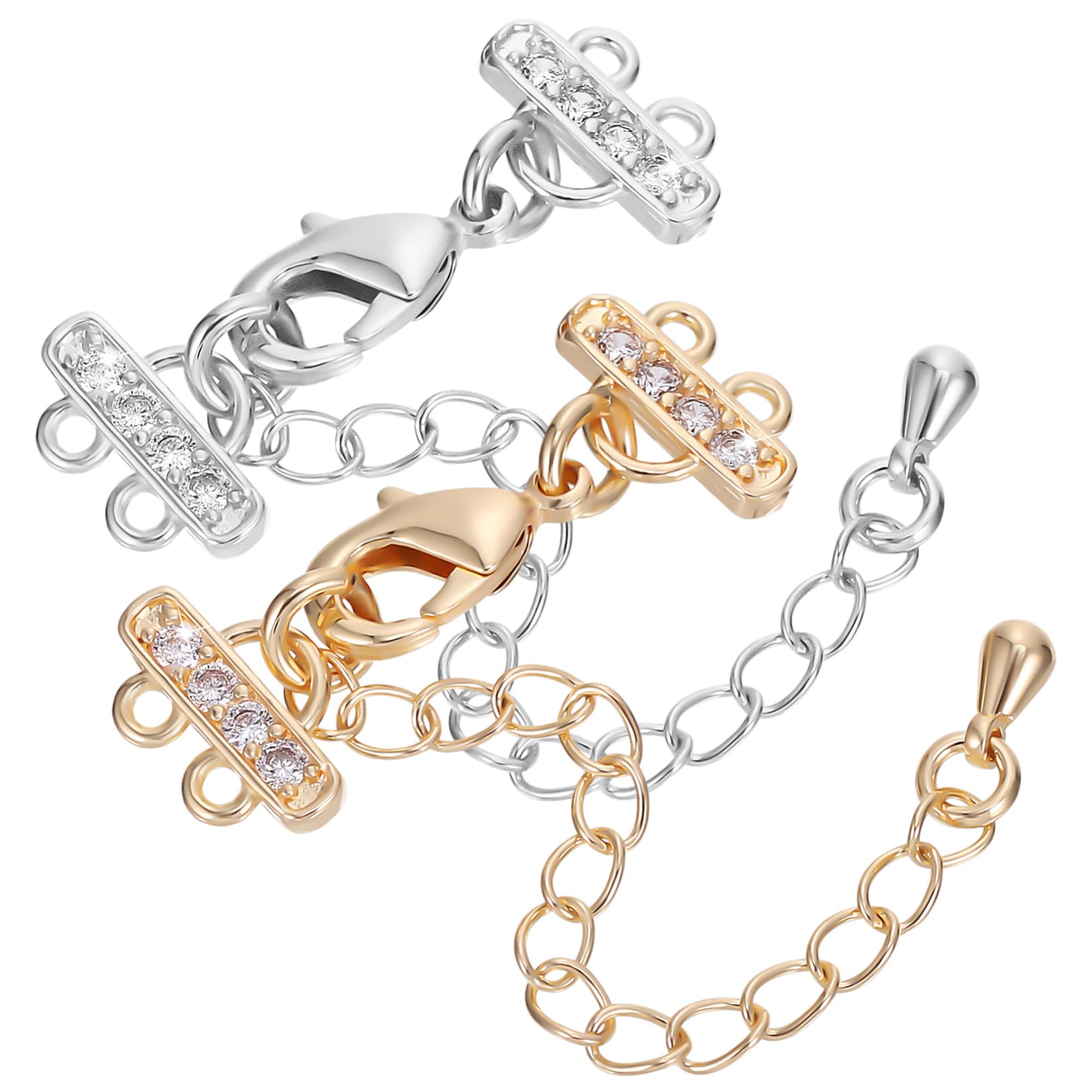 Tofficu 5 Set Estensori Della Catena Della Cavigliera Collane Bracciali Braccialetti Slap Artiglio Moschettoni Gioielli Che Fanno Anelli Di Salto Fornitura Fai -da -te Rame 10 Pezzi * 5