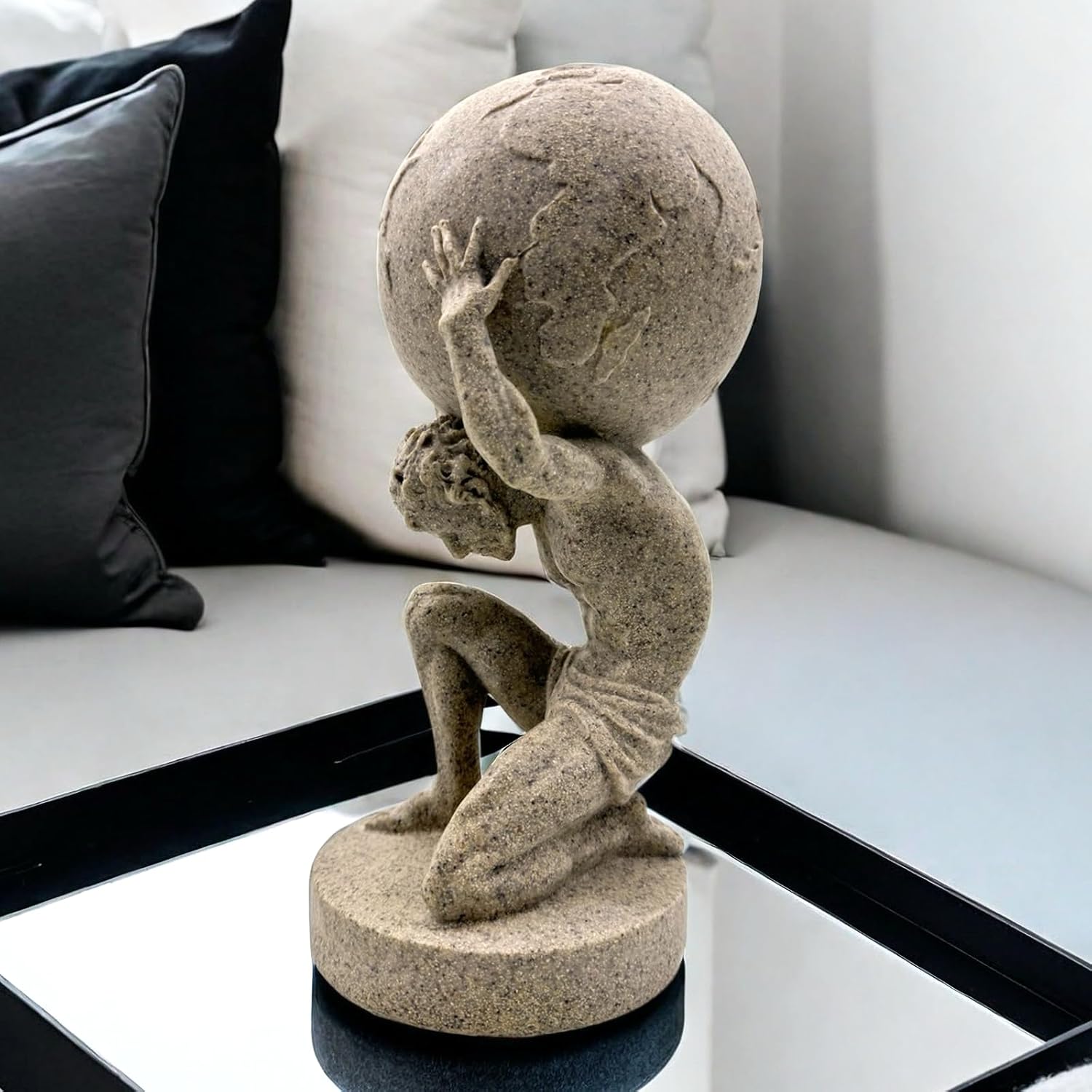 10.5 Inch Greek Atlas Holding World Statue Sculpture Figurine Home Office Living Room Desktop Display Decor Decorative Decoration