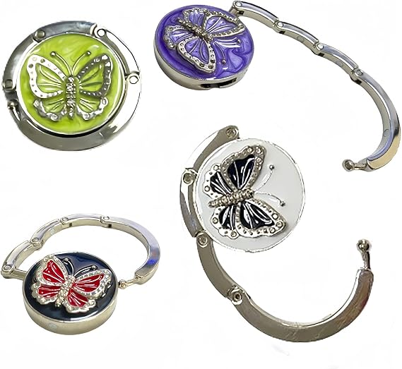 4Pc Foldable Butterfly Purse Hook Table Hook Hanger 1.37x3.5in