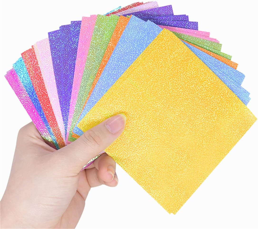 Origami Paper，50pcs Single Glitter Folding Solid Color