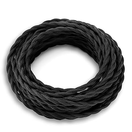 Electrical Cord FadimiKoo 28Ft Twisted Cloth Cord, 18/2 Cotton Covered Electrical Antique Wire For Vintage Bulb, Pendant Light And Other Industrial Antique DIY Projects, UL Listed