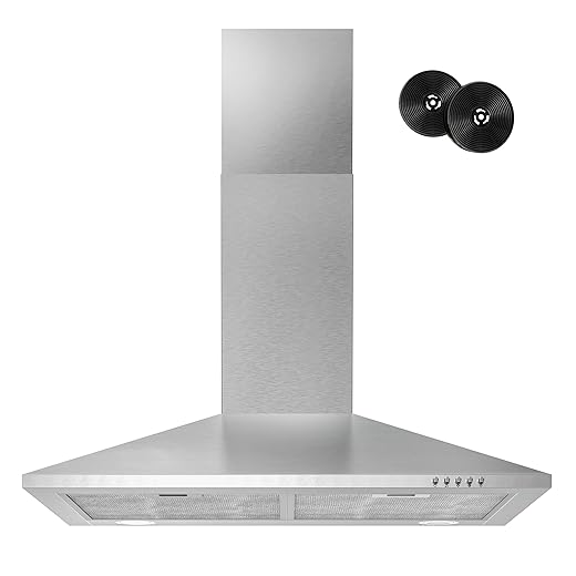 FIREGAS Range Hood 30 inch, Wall Mount Range Hood with LED Lights, 3-Speed Exhaust Fan, Ducted/Ductless Convertible, Aluminum Mesh Filters, Button Controls, Stainless Steel Kitchen Vent Hood