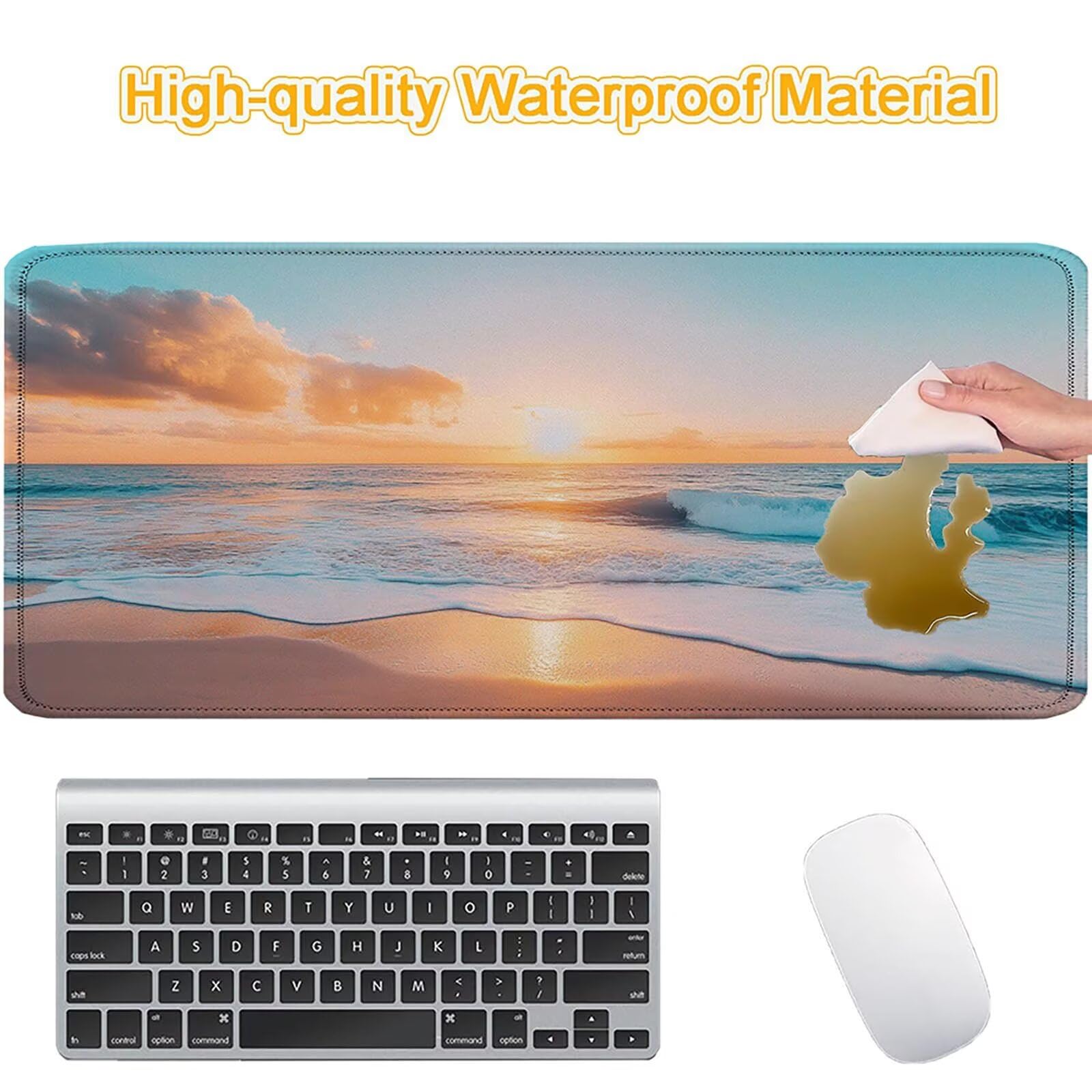 Tappetino Mouse 900x450mm | Superficie Ultra-Liscia, spiaggia 0-z610