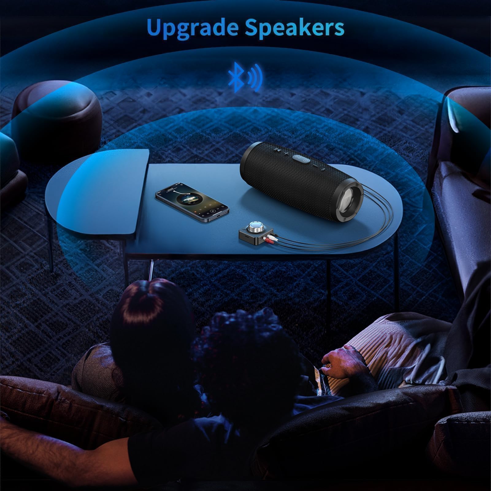 NEUTYPECHIC Bluetooth 5.0 Empfänger für Stereoanlage, Dual AUX Adapter Mit 3.5 mm Klinke & Cinch Audio Receiver für Lautsprecher, Verstärker und Autoradio