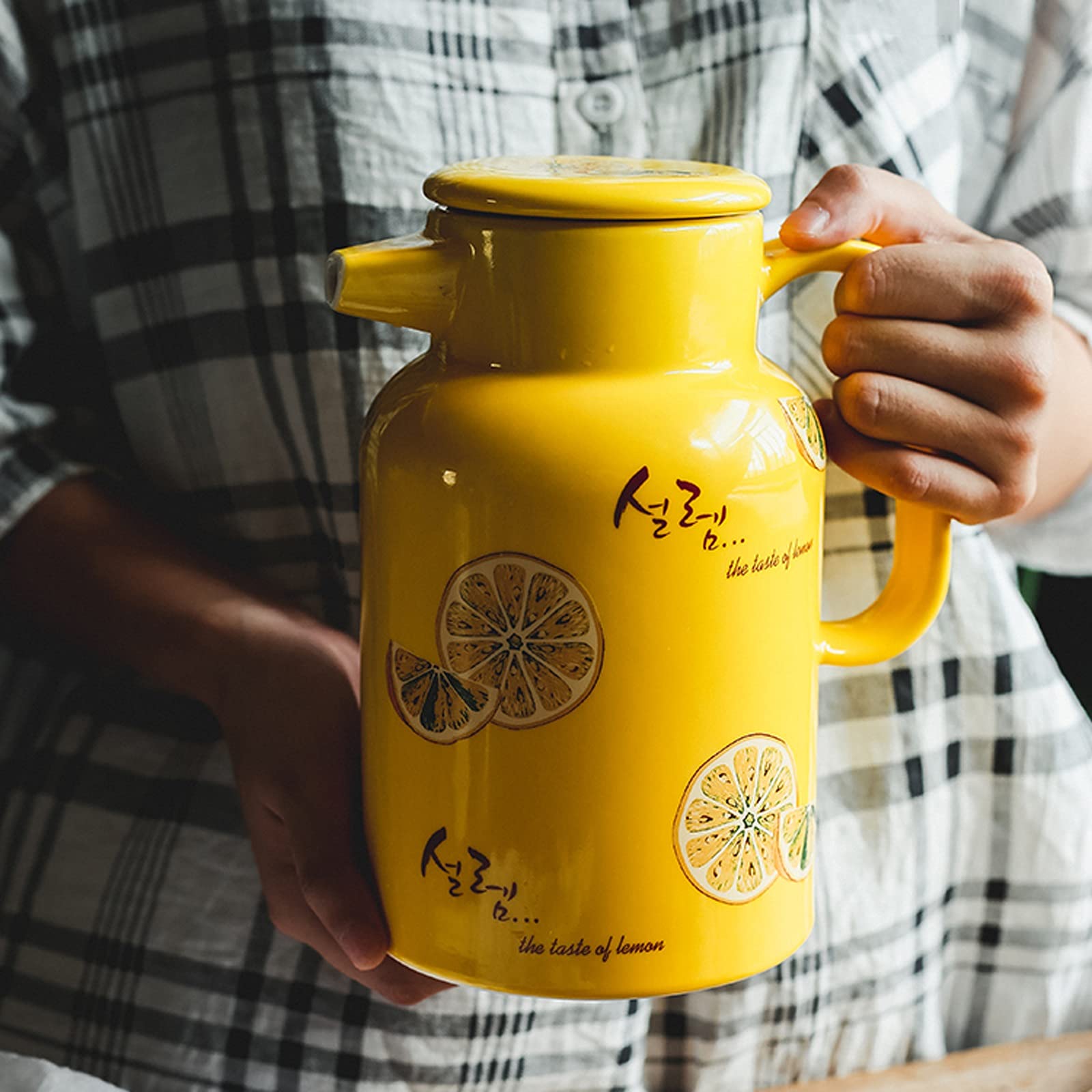 Set Teiera E Tazza In Ceramica Vintage - Bollitore Da 460ml Con Tappo In Sughero, Design Retrò - Foto 5