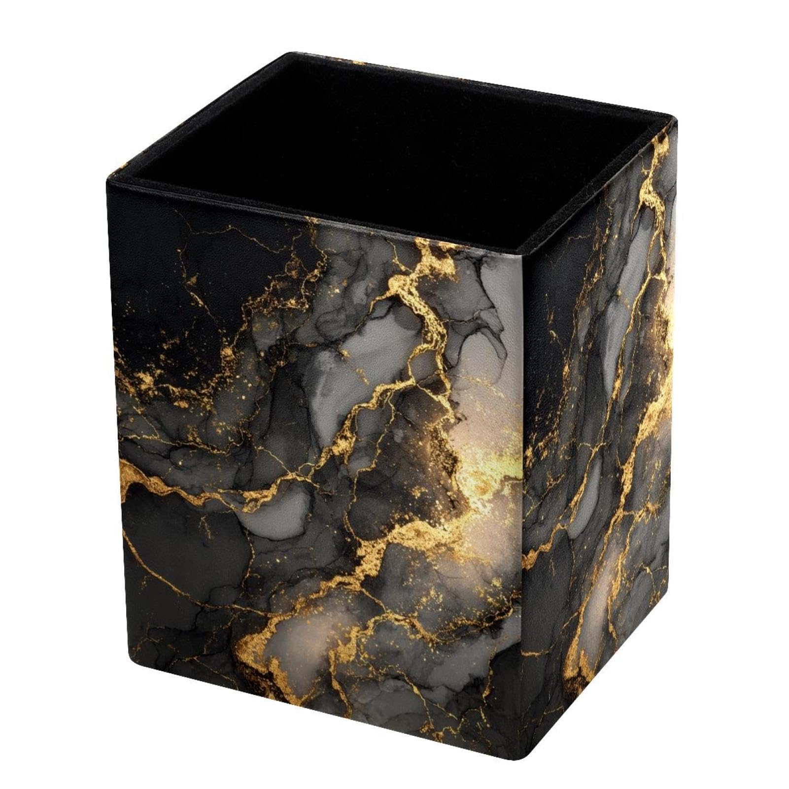 VAPOKF Pencil Holders for Desk, Marble Texture Printed Pen Holders Pen Pot Makeup Brushes Storage Desktop Stationery Supplies Organiser for Home Office