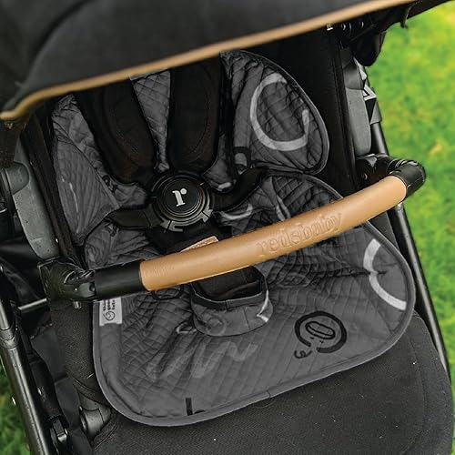 Miniatura 7 de Paquete de 2 almohadillas negras para asiento de coche y cochecito impermeable para entrenamiento de orinal para niños pequeños y bebés, lavable a