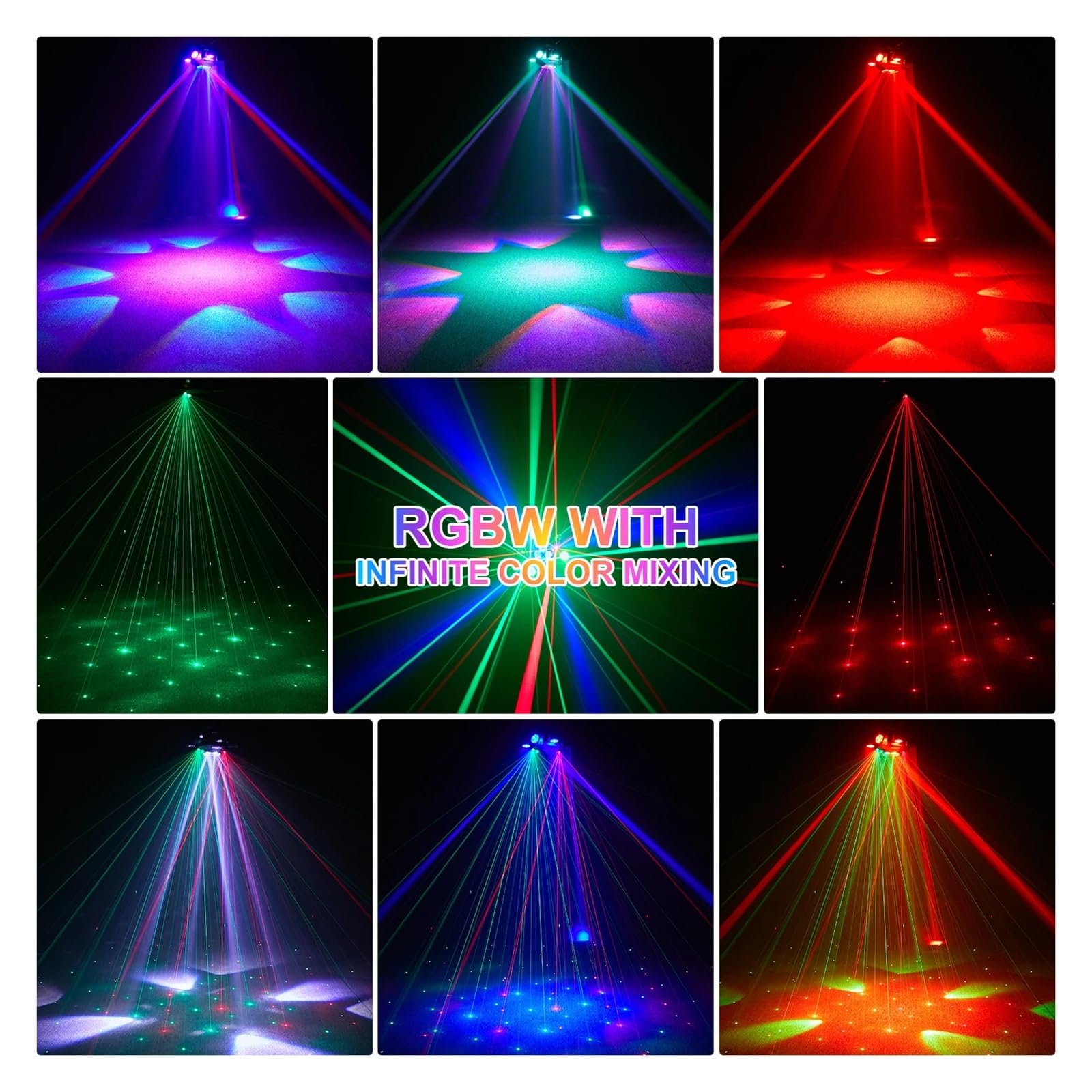 Proyector de efectos de luz de escenario RGBW con cabezal móvil de seis brazos de 150 W for DJ, fiestas, conciertos, iglesias, bodas y teatros para diversas ocasiones