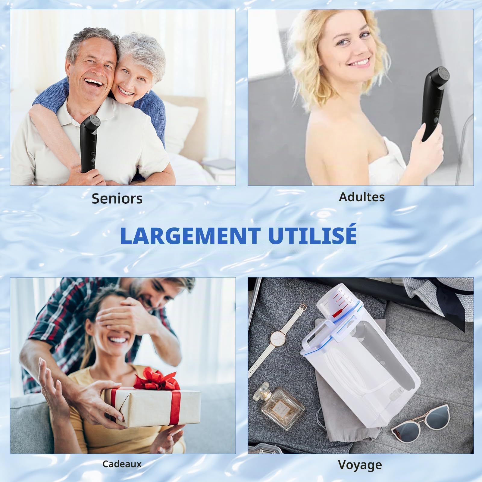 Bidet Portable, 2.5L Bidet Electrique, Douchette à Main pour Toilettes | Rechargeable, Extérieur, Camping, Vaporisateur à Main pour Femme, Homme, Soin du Corps-Noir