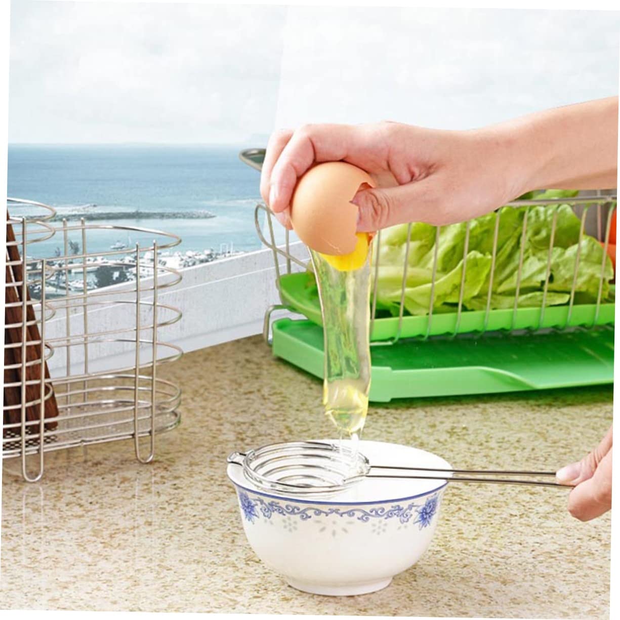 SOLUSTRE 2pcs Egg Yolk Separators Tool Stainless Steel Egg Divider for and Yolk Separation for Kitchen and Baking