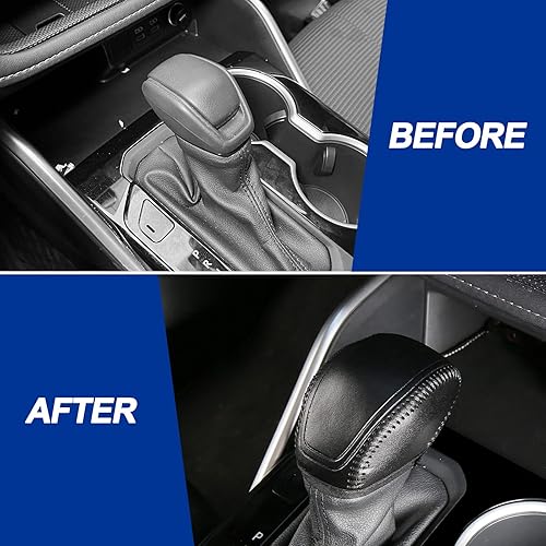 Miniatura 4 de CZCGYDY RAV-4 - Cubierta para pomo de palanca de cambios para Toyota Highlander 2020-2022, Venza 2021-2023, RAV4 2019-2023, accesorios interiores