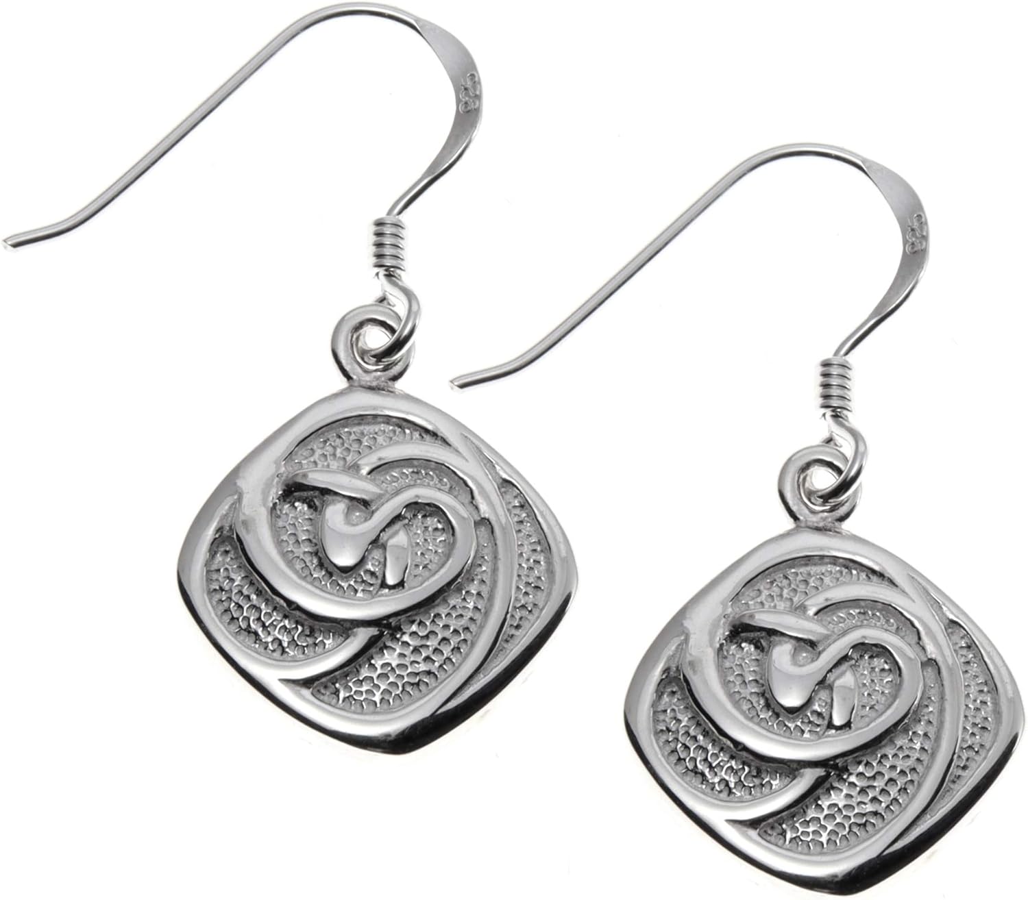 Alexander Castle Charles Rennie Mackintosh Rose 925 Sterling Silver Earrings for Women - Drop Earrings with Jewellery Gift Box - 15mm x 15mm