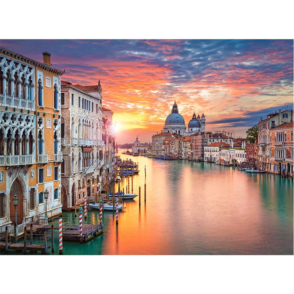 DIY 5D Diamond Painting Kits Full Drill Venice Landscape 40x50cm/16 * 20in Crystal Rhinestone Cross Stitch Diamond Painting Adults/Kids Mosaic Canvas Embroidery Diamond Art Craft for Home Wall Decor