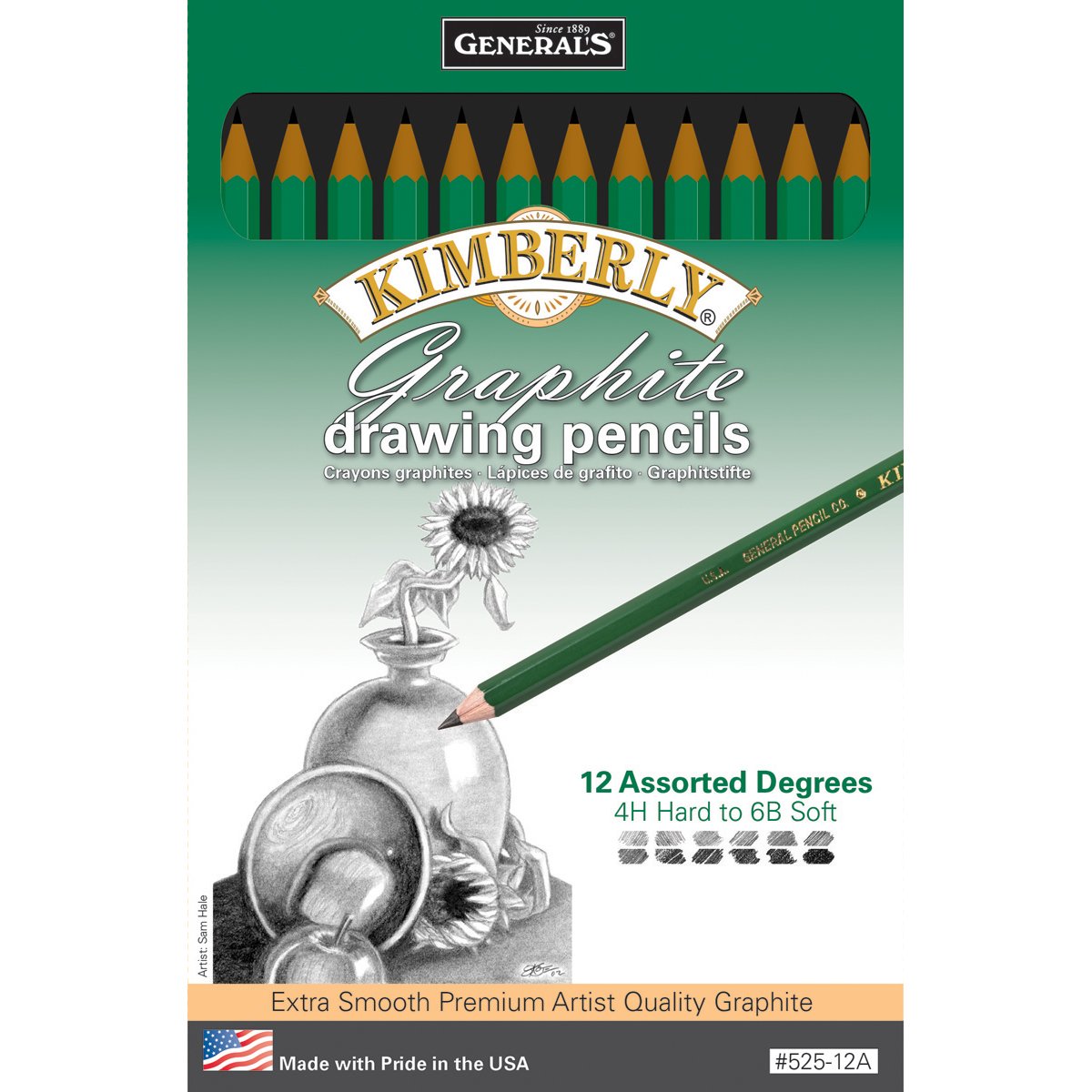 Conte Crayons Esquisse Drawing Pencils Black B Each [Pack of 12 ]