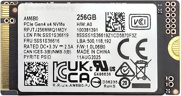 256GB SSD M.2 2242 NVMe PCIe GEN4 AM6B0 RPJTJ256MMQ1MDY SSS1S36619 5SS1S36616 Solid State Drive M.2 PCIe Gen 4 x4 NVMe