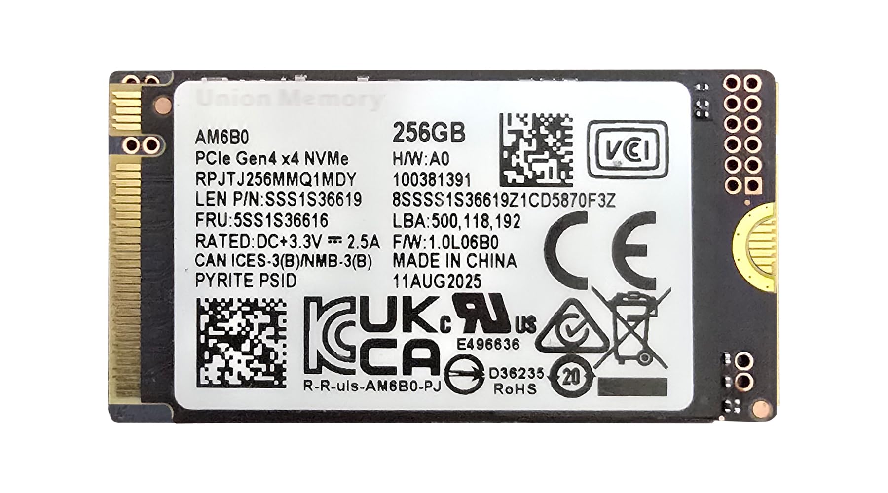 256GB SSD M.2 2242 NVMe PCIe GEN4 AM6B0 RPJTJ256MMQ1MDY SSS1S36619 5SS1S36616 Solid State Drive (M.2 PCIe Gen 4 x4 NVMe)-image-18