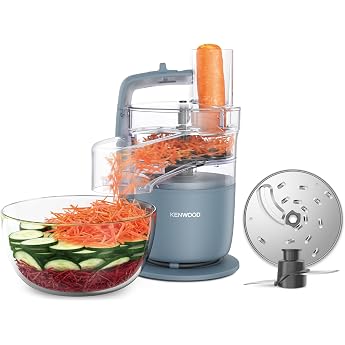 Kenwood MultiPro Go FDP22.130GY Compact Food Processor Only 30 cm High for Cutting, Grating, Pureeing and Kneading Dough, Exp
