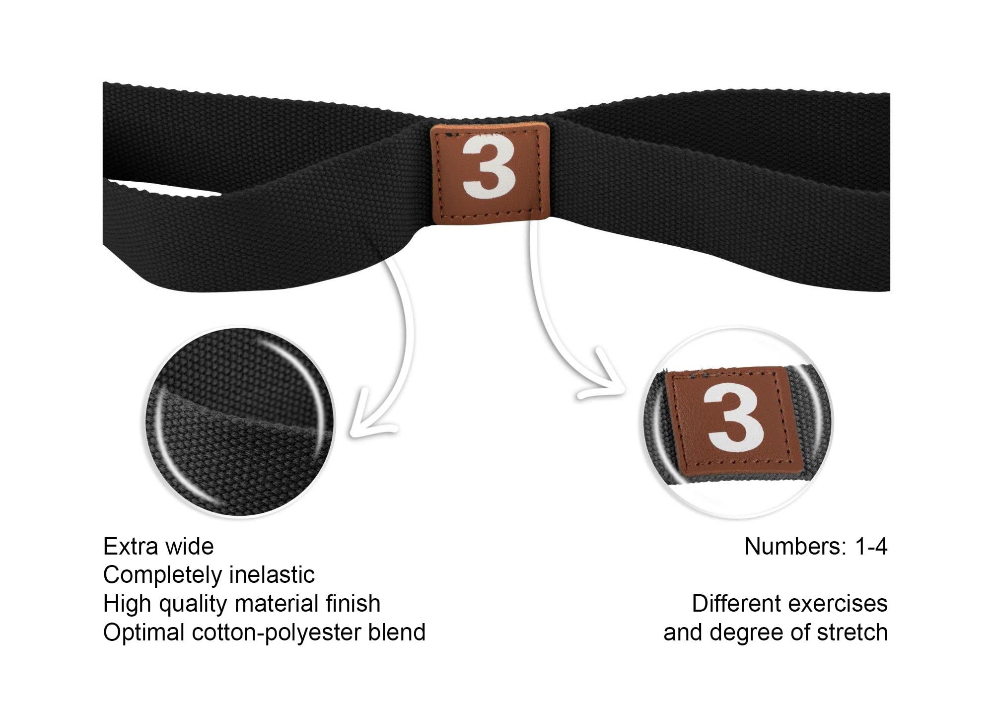 Seatwith Yoga Strap with Metal D Buckle, Non-Elastic Yoga Belt for Maximum Stretch - Image 3