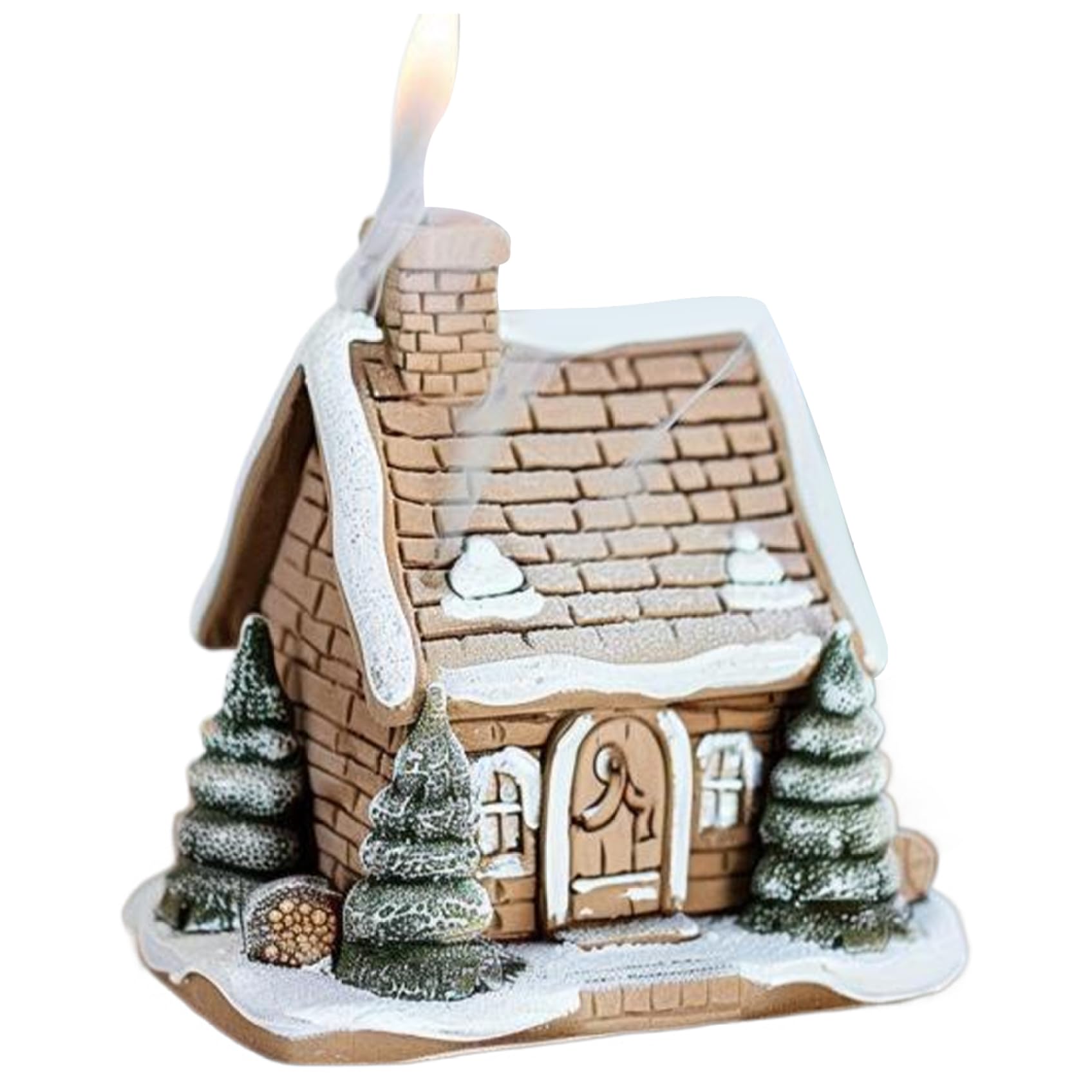 Incense Burner Resin Log Cabin Incense Cone Burner Creative Cone Holder for Christmas Decor Indoor Home Use