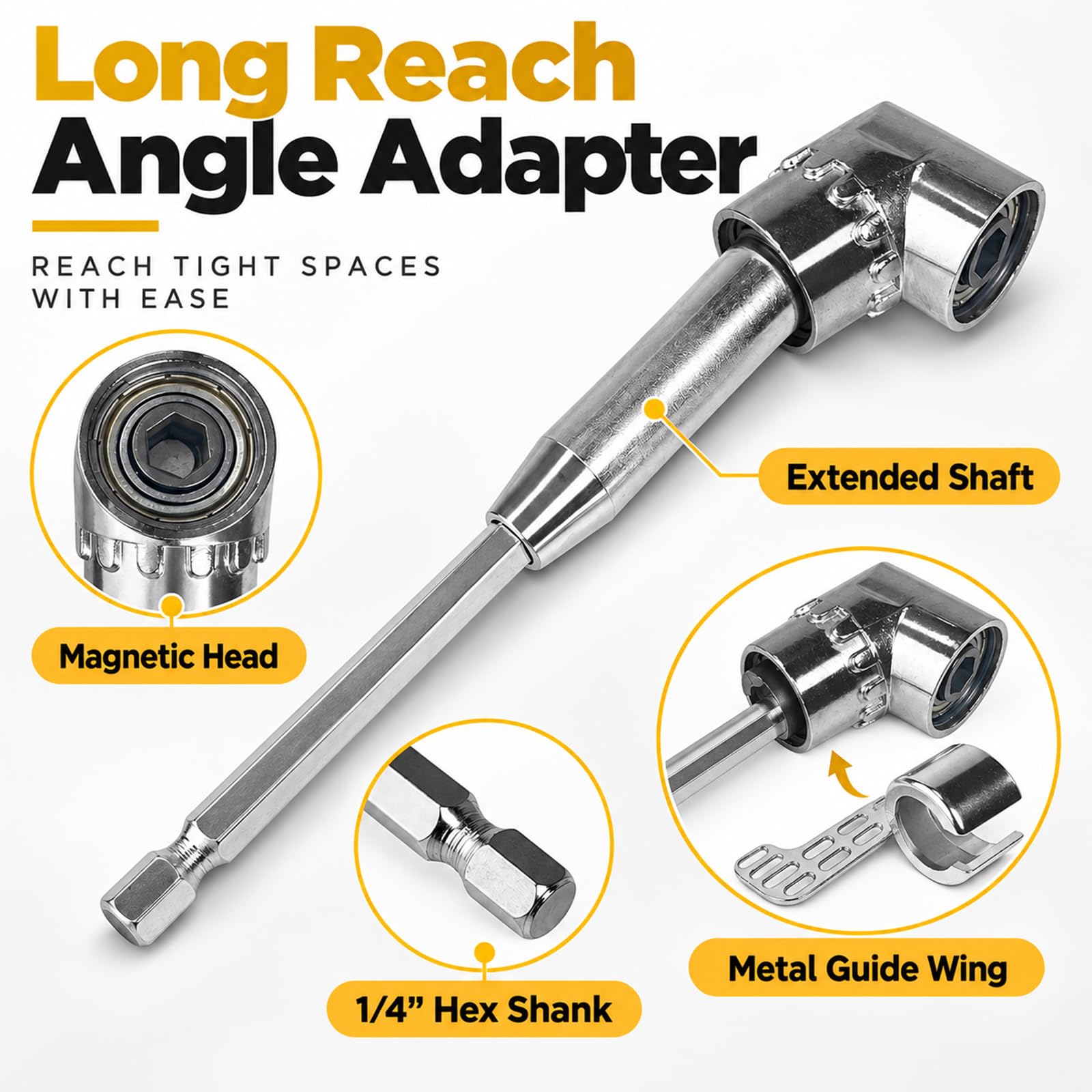 Guyuyii 3-in-1 Drill Attachment Kit - Tight Space Access -6