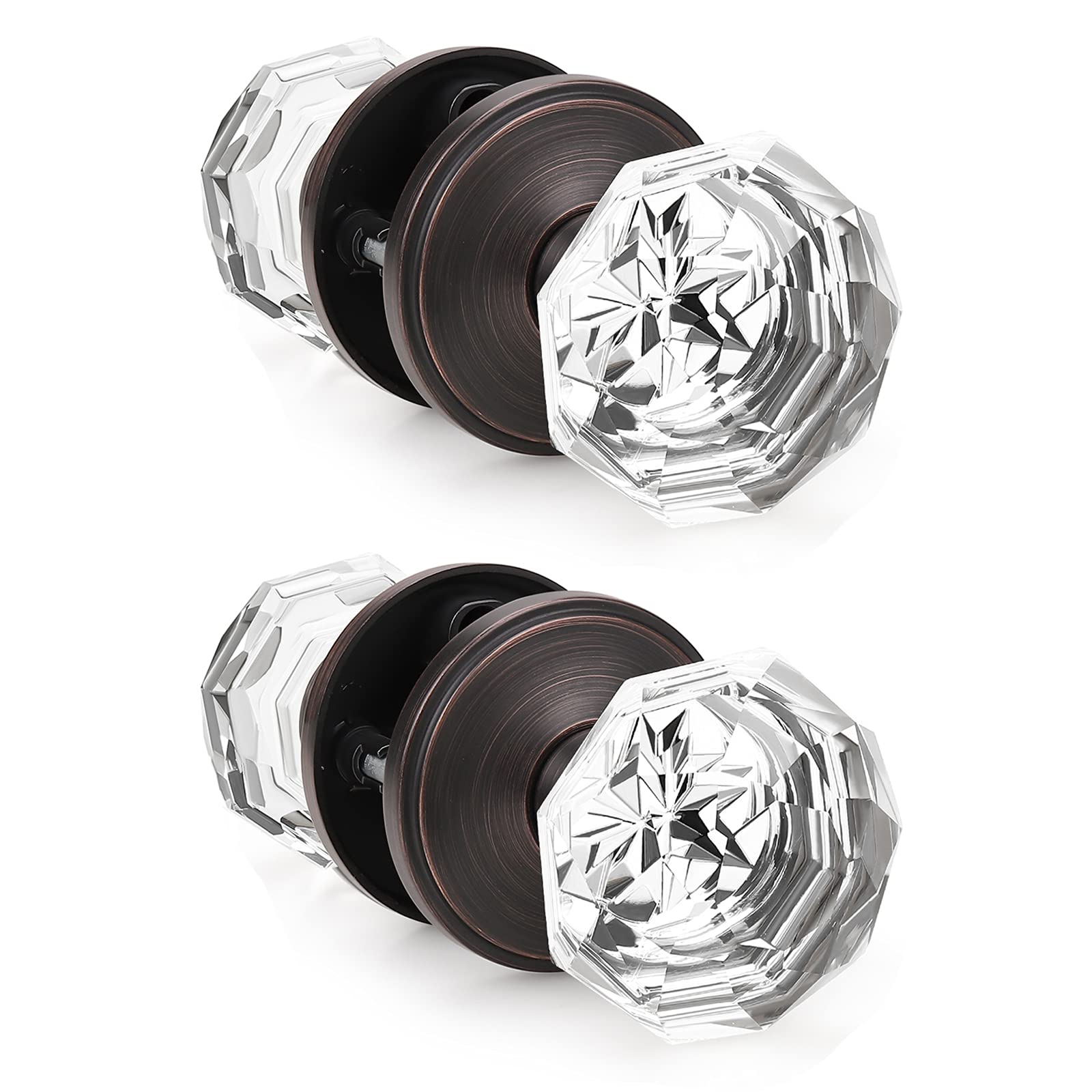 Black Privacy Door Knobs - 5 Pack with Lock -15