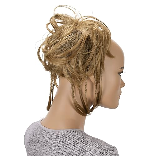 CAISHA Prettyshop - Banda elástica grande XXL tipo postizo de cabello trenzado apenas ondulado, ideal para peinados recogidos o rodetes desaliñados,
