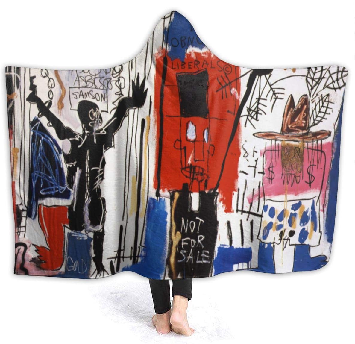 Jean Michel Basquiat Obnoxious Liberals Soft and Comfortable Blankets,Hooded