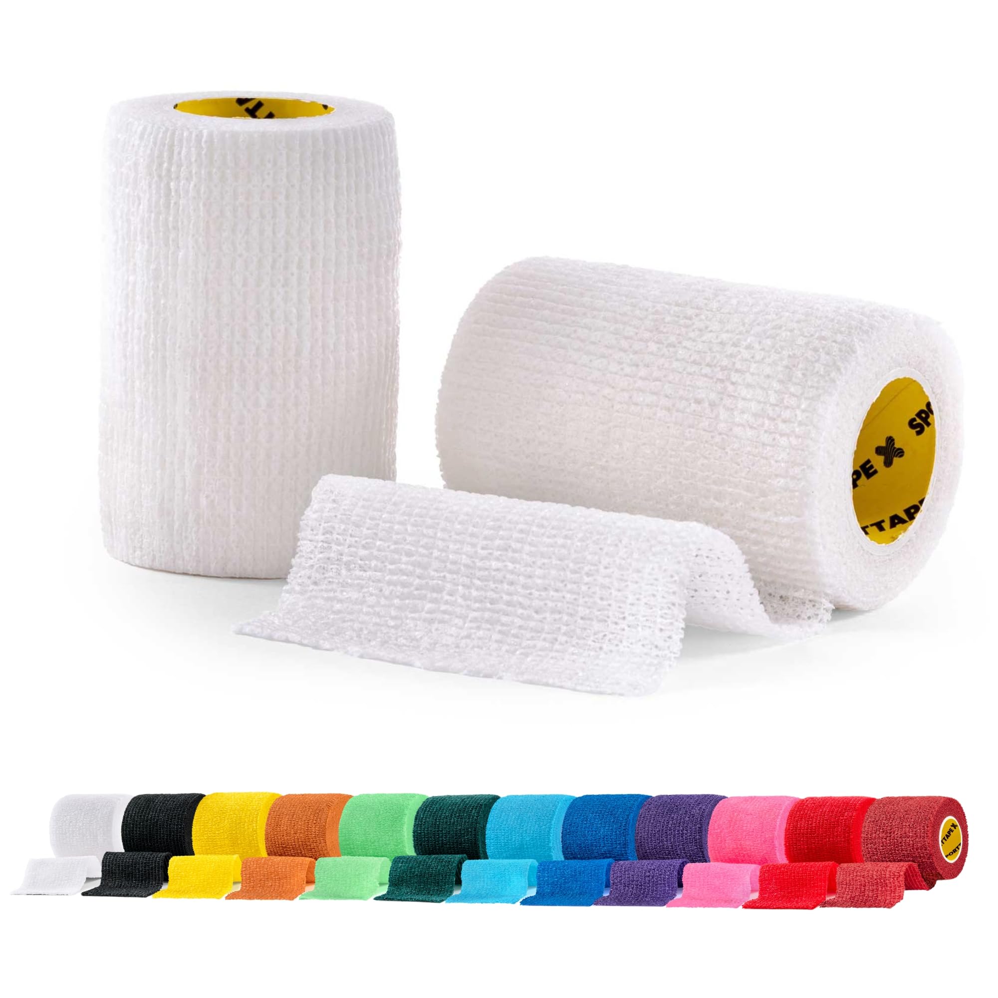 SPORTTAPE 6 Rolls Self-Adhesive Cohesive Bandage, 7.5cm x 4.5m, Beige - Compression & Vet Wrap for Dogs, Horses, Sports Stretch Tape for Football, Ankles, Joints, Fingers, Wrists & Sock Tape — view 23
