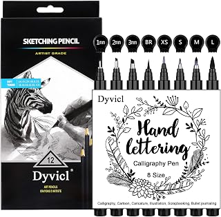 Dyvicl Hand Lettering Pens and Drawing Sketching Pencil Set