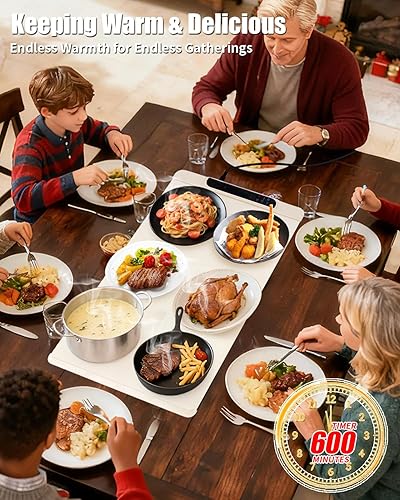 Miniatura 5 de Almohadilla de calentamiento de alimentos, bandeja de calefacción de silicona, adecuada para fiestas de buffet y uso diario en el hogar,