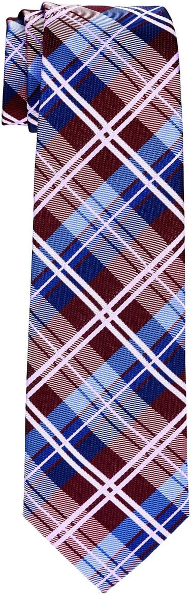 Retreez Elegant Classic Plaid Check Woven Microfiber Boy's Tie - 8-10 years