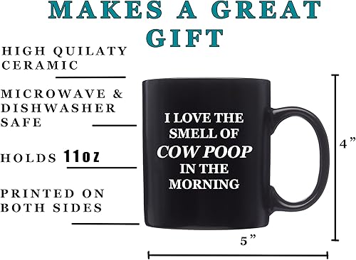 Miniatura 3 de Rogue River Tactical Divertida taza de café con texto en inglés "I Love The Smell Of Cow Poop In The Morning New", gran idea de regalo para granjero