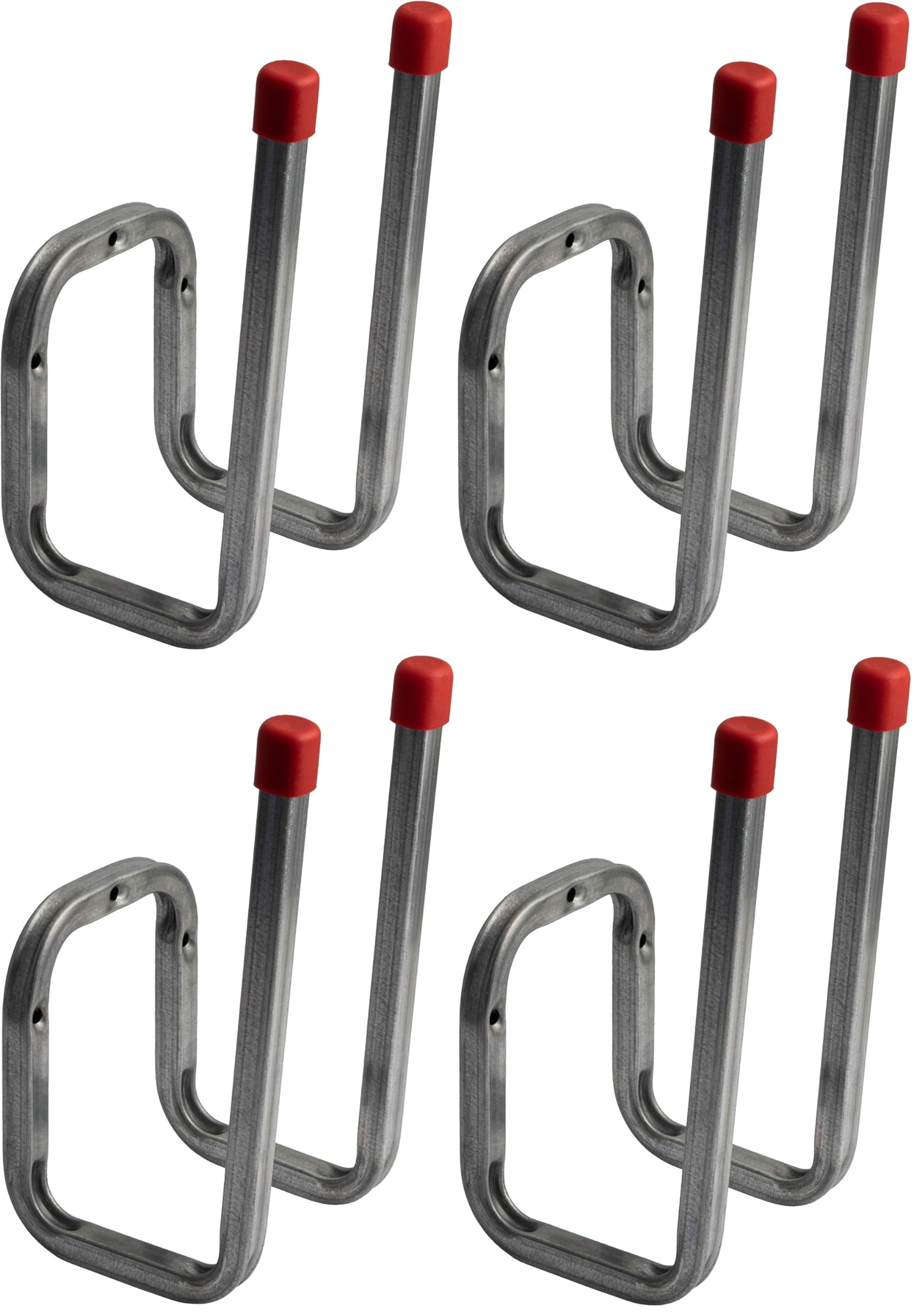 Gedotec Wall Bracket - Double Wall Hook for screwing galvanised Steel | 4 Boot Hooks 200 mm incl. Fastening Material | All-Purpose Metal Hooks | Wall Bracket for Garage | Wall mounting