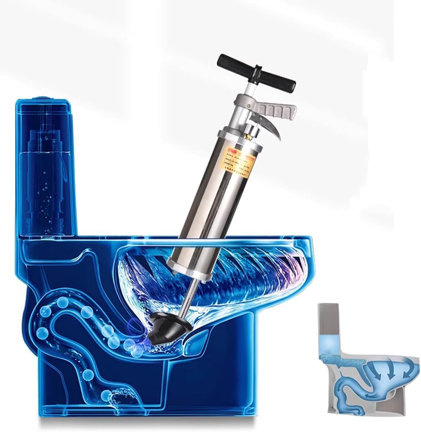 Toilet Unblocker Heavy Duty Air Toilet Plunger, Exchangeable Heads 3 Pay Plunger Toilet Unblocker,Toilet, Bathtub,Shower Bed Drainpipe