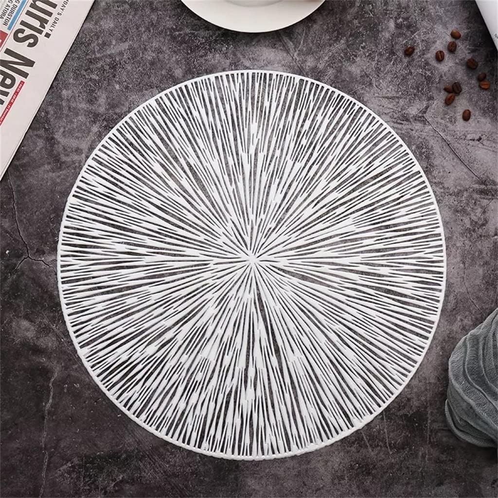 Round Table Mat Dining Table Mat Bowl Plate Protector Hollow Dining Table Rug Steak Decoration(E)