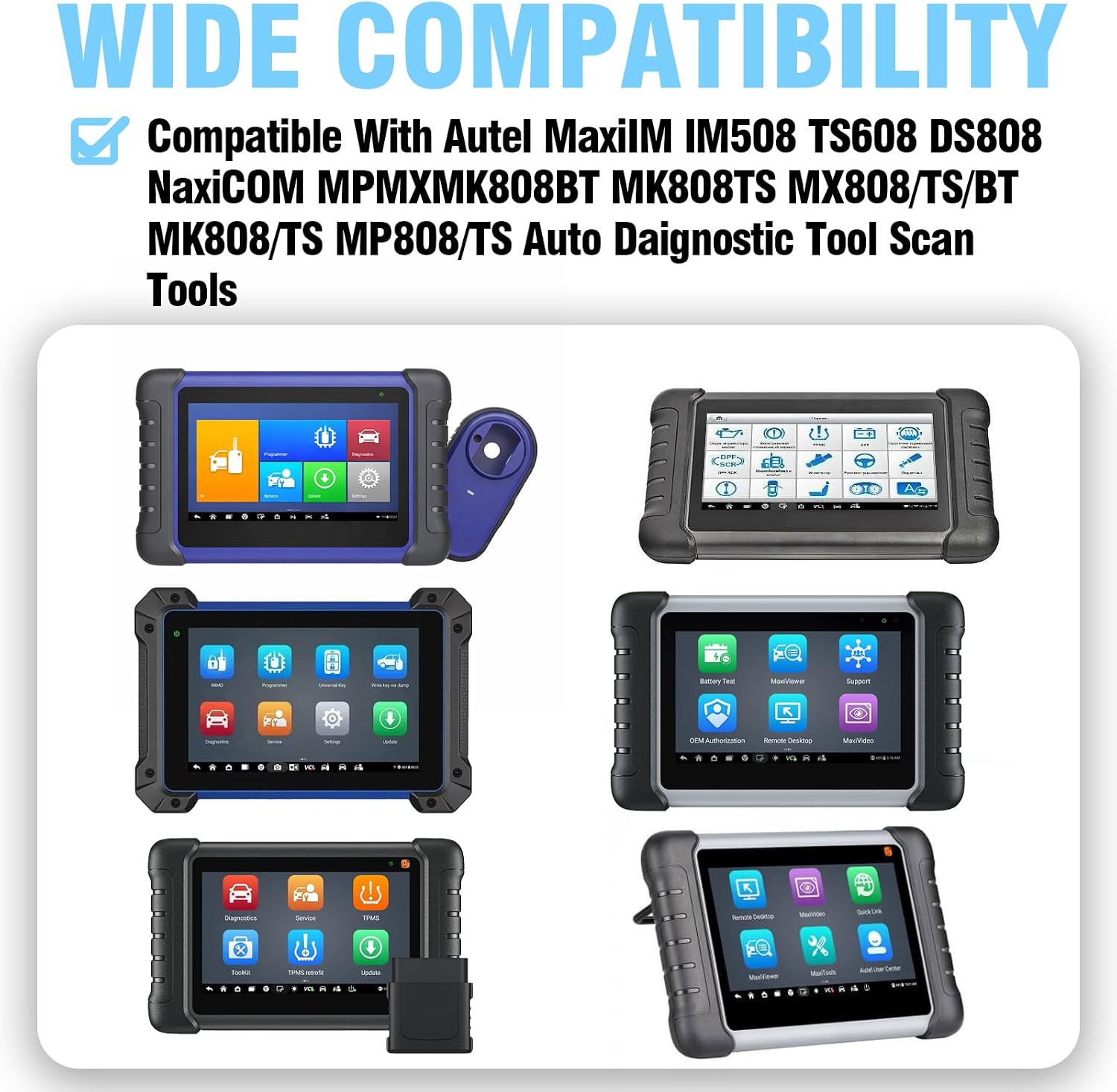 5V AC/DC Charger USB Port Compatible with Autel MaxiIM DS808 IM508 TS608 MK808/TS NaxiCOM MPMXMK808BT MK808/TS MK808TS MX808/TS/BT MP808/TS Adapter Charging Cord