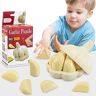 Deosdum 3D Garlic Puzzles for Kids, PVC Space Sense Exercise 3D Garlic Puzzle Toy for Kids Children Birthday Gifts