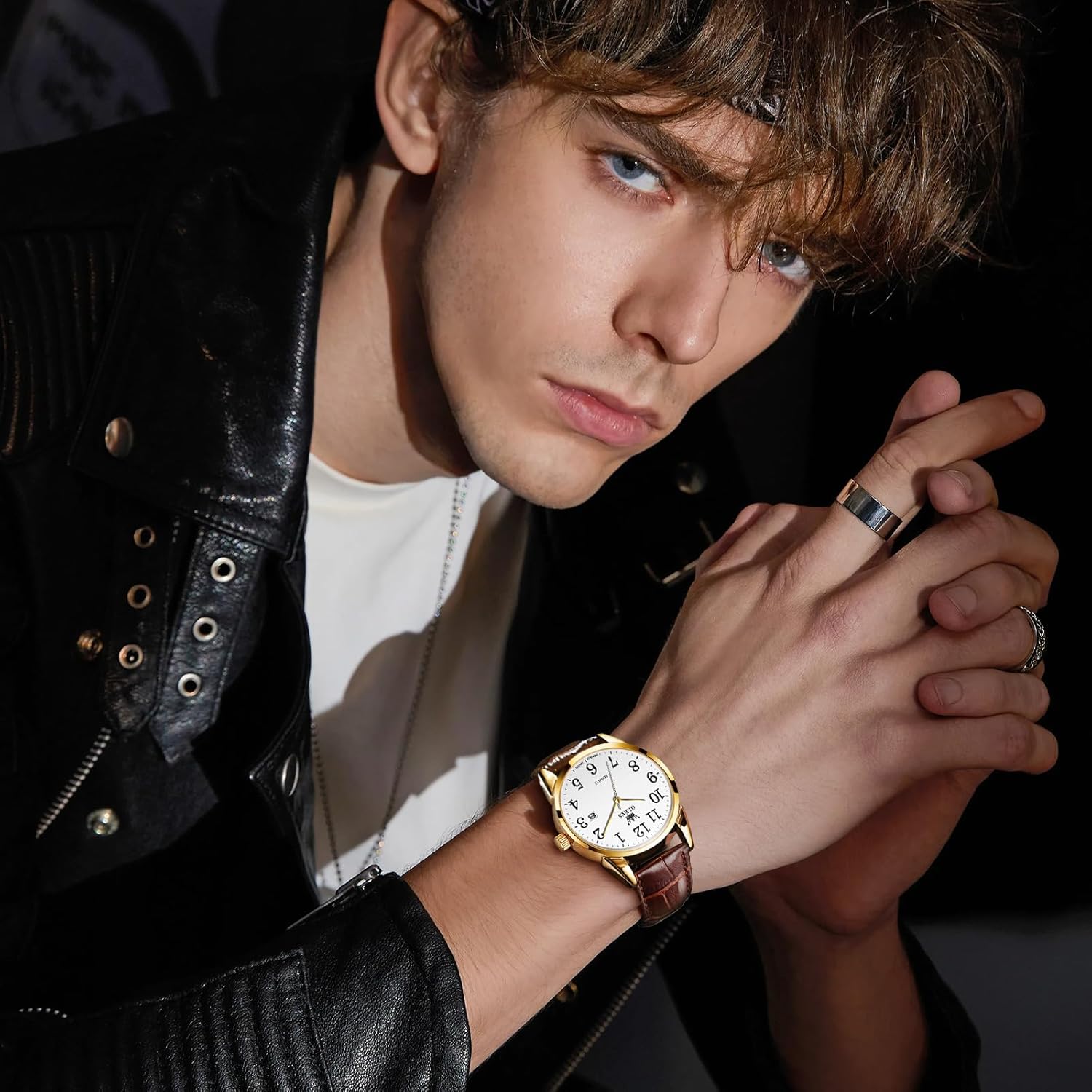 OLEVS Men's Watch,Classic Silver Watches for Men, Waterproof Stainless Steel Roman Numbers Men's Watch Easy to Read - Image 2