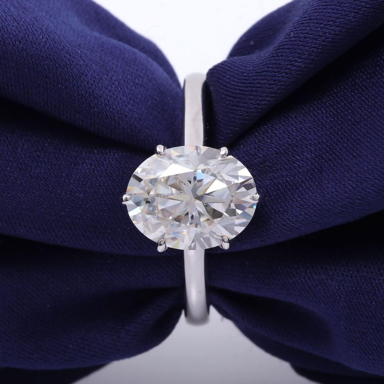 Wycian Pierścienie obietnicy 9K pierścionek 9K Moissanite 6 pazurów samotny owalny z moissanitem rozmiar H 1/2 moda dla kobiet biżuteria noworoczna