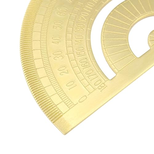 Miniatura 8 de HEVSTIL Regla triangular de latón 4590, regla gruesa de metal de cobre, regla triangular de 4590 grados para dibujar, aprendizaje