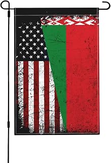 Half USA Belarus Flag American Flag Express Your Style Outdoors: Shop Our 12x18in Garden Flags Now