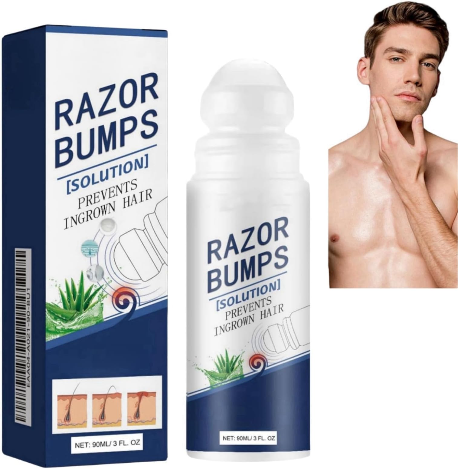 YoowanRazor Bumps Treatment - Ingrown Hair Serum & Oil, After Shave Solution Roll-On for Women & Men