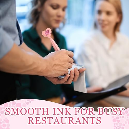 Miniatura 4 de Yeaqee 100 bolígrafos de cinta rosa de concientización de los senos, bolígrafos de mensaje sobre cáncer de mama, notas de cinta para conferencias de