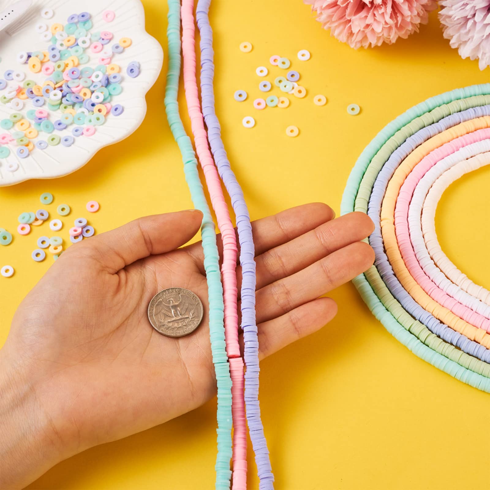 Heishi Kit De Perles Rondes En Argile Pour La Fabrication De