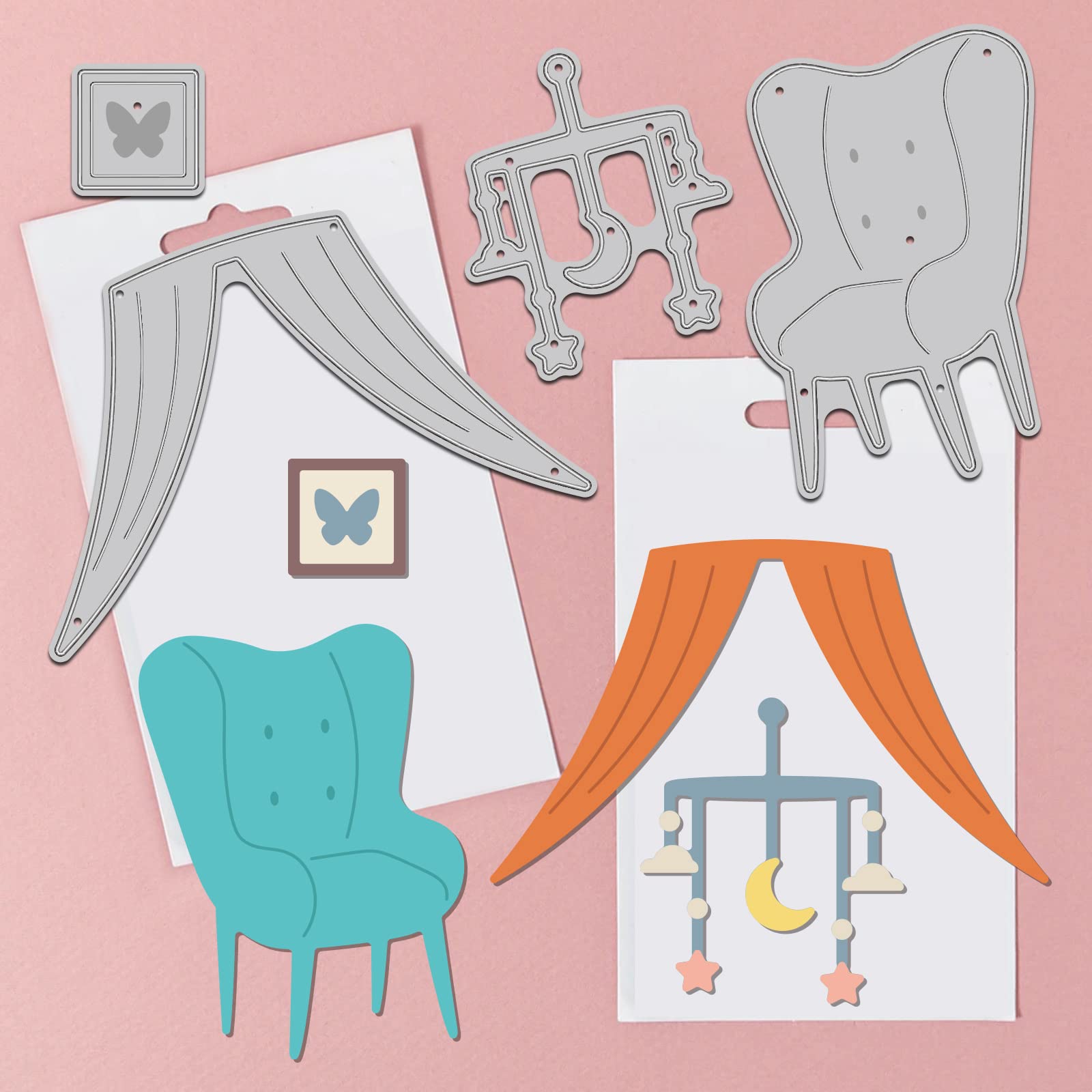 Fustelle Metallo Per Scrapbooking - 2 Pezzi Tema Famiglia Con Persone E Animali Per DIY Carta - Foto 10