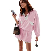 Womens Two Piece Short Sets Summer Lounge Sweatsuits Long Sleeve Outfits Travel Tracksuit with Pocket