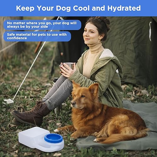 Miniatura 4 de 2 unidades de 3 cuartos de galón portátil sin derrames de perro tazón de agua de viaje a prueba de fugas dispensador de agua para mascotas pequeños