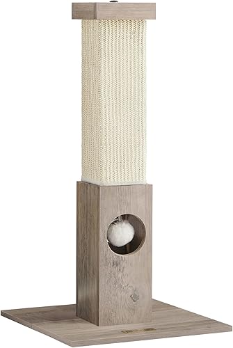 Feandrea Poste rascador para gatos, rascador para gatos de interior, 28.7 pulgadas de alto, poste de sisal disuasorio para muebles con juguete,